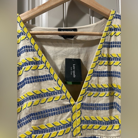 Kate Spade Awning Stripe Embroidered Tunic SOLD OUT Size 10 - VERY RARE - Picture 12 of 14